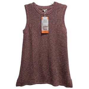 Women's NWT Ella Moss Ribbed Knit Sleeveless Top SIZE XXL Red